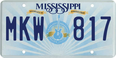 MS license plate MKW817