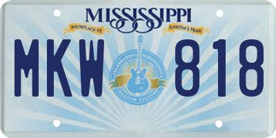 MS license plate MKW818