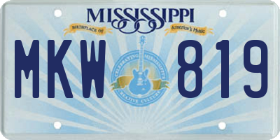 MS license plate MKW819
