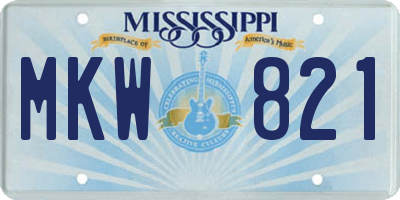 MS license plate MKW821
