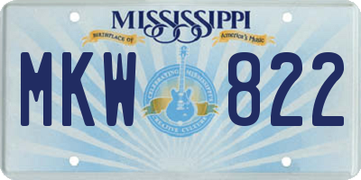 MS license plate MKW822