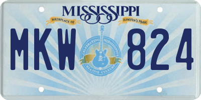 MS license plate MKW824