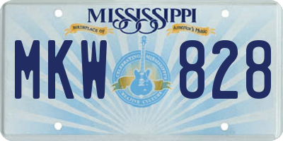 MS license plate MKW828