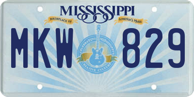 MS license plate MKW829