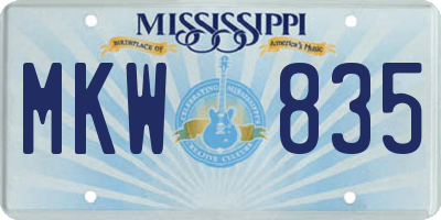 MS license plate MKW835