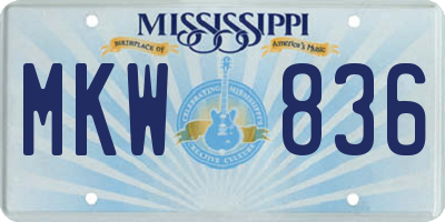MS license plate MKW836