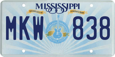 MS license plate MKW838