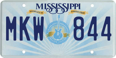 MS license plate MKW844