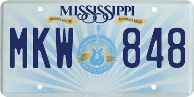 MS license plate MKW848