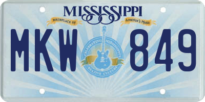 MS license plate MKW849