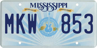 MS license plate MKW853