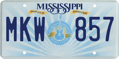 MS license plate MKW857