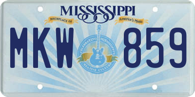 MS license plate MKW859