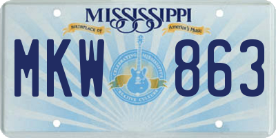 MS license plate MKW863