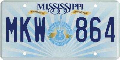 MS license plate MKW864