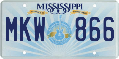 MS license plate MKW866