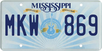 MS license plate MKW869