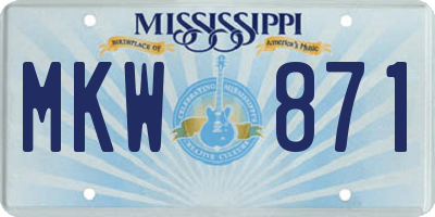 MS license plate MKW871