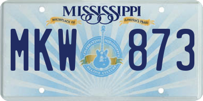 MS license plate MKW873