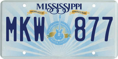 MS license plate MKW877
