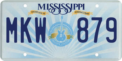MS license plate MKW879