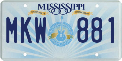 MS license plate MKW881
