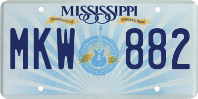 MS license plate MKW882