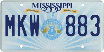 MS license plate MKW883