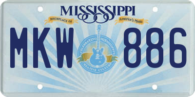 MS license plate MKW886