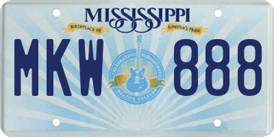 MS license plate MKW888