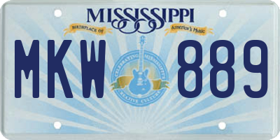 MS license plate MKW889
