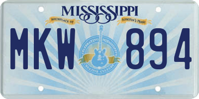 MS license plate MKW894