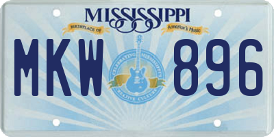 MS license plate MKW896