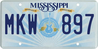 MS license plate MKW897