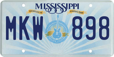 MS license plate MKW898