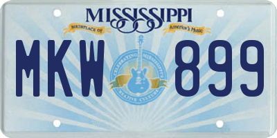 MS license plate MKW899