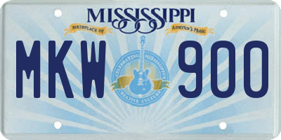 MS license plate MKW900