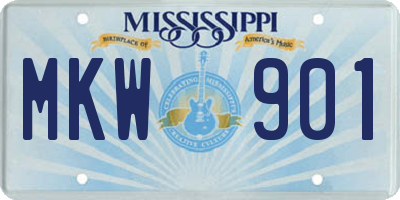 MS license plate MKW901