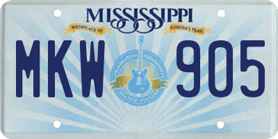 MS license plate MKW905