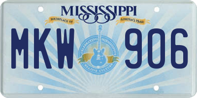 MS license plate MKW906
