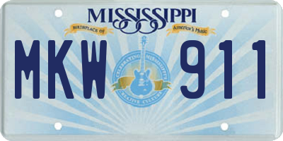 MS license plate MKW911