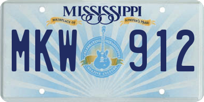 MS license plate MKW912