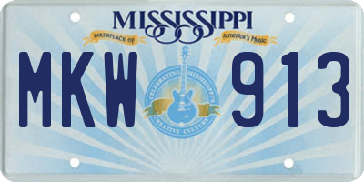 MS license plate MKW913