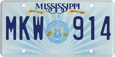 MS license plate MKW914