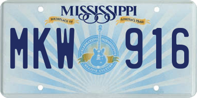 MS license plate MKW916