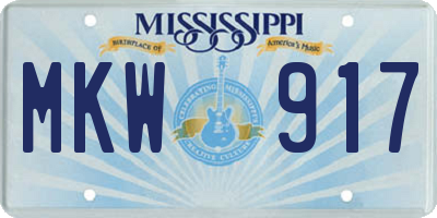 MS license plate MKW917