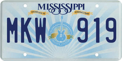 MS license plate MKW919