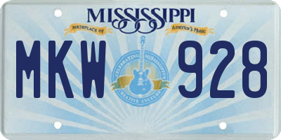 MS license plate MKW928