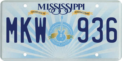 MS license plate MKW936
