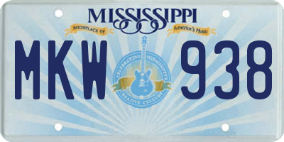 MS license plate MKW938